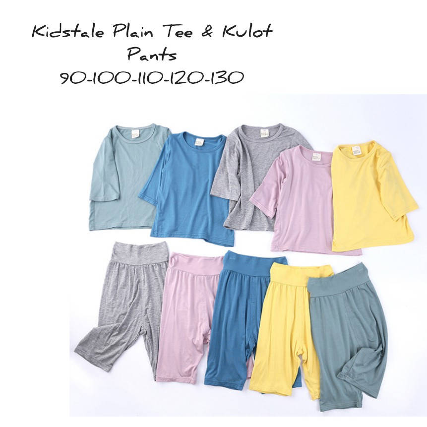 Kidstale Plain Tee &amp; Kulot/ Setelan Anak Perempuan