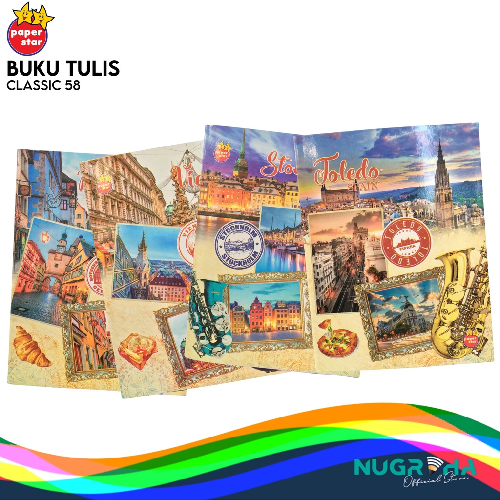 

BUKU TULIS A5 58 LEMBAR PAPERSTAR – CLASSIC