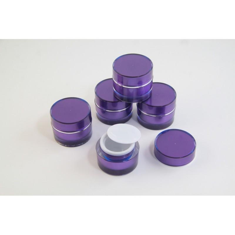 POT KOSMETIK 10GR PREMIUM WITH INNER LID BAHAN AKRILIK IMPORT / POT KOSMETING UNGU 10 GRAM - TEKNO KITA