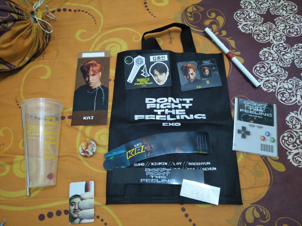 [ready Stock] Reusable Cup Exo Batch 6 Special Gift Dont Fight The Feeling + Eco Bag