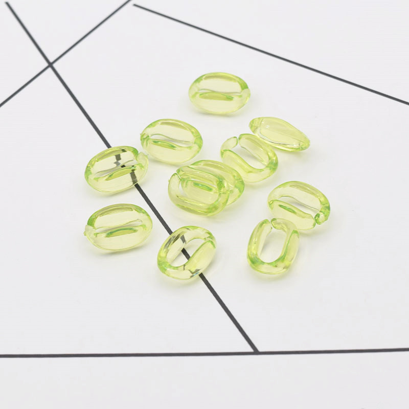 50pcs Rantai Gantungan Kunci Bentuk Oval Bahan Akrilik Transparan Ukuran 16x11mm