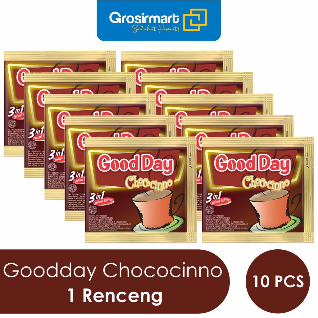 

kopi goodday choccocino | 1 renceng (10 pcs)
