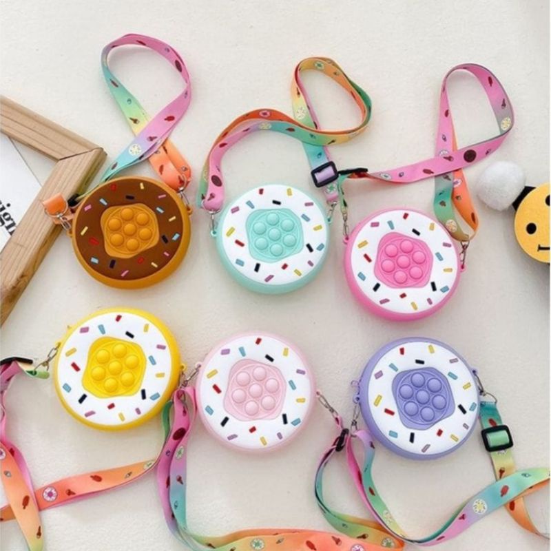 Lafleurkids Doughnut PopIt Slingbag / Tas Selempang Pop It Anak Perempuan / Tas Mini Donat Lucu Pop 