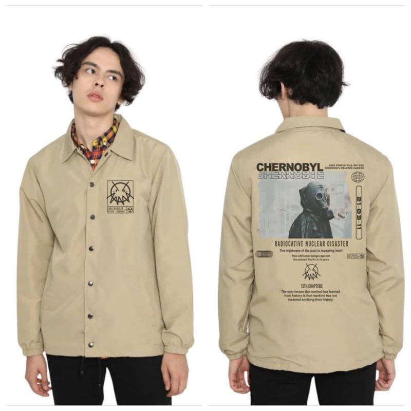 Jaket Coach Erigo // Jaket Pria CJ // Sweater jacket bandung // Jaket Erigo Apparell Terbaru Parasut Perasut-Cernobyl Cream