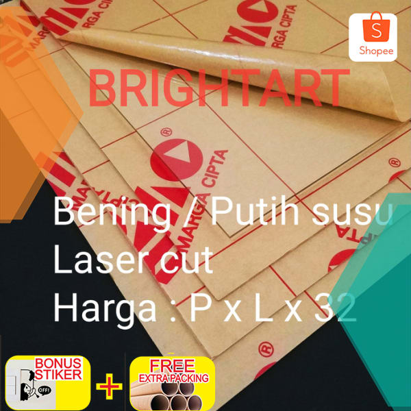 

Akrilik Acrylic 2mm potongan custom - bening Keren