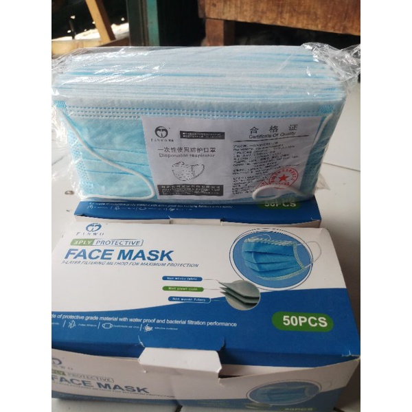 MASKER EARLOOP 3 PLY WARNA BIRU 1 BOX ISI 50 PCS