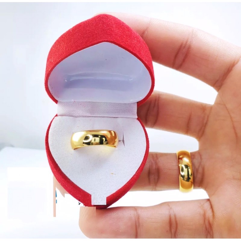 CINCIN NIKAH/Cincin tunangan/Cincin couple polos berlapis emas 24k free box cincin