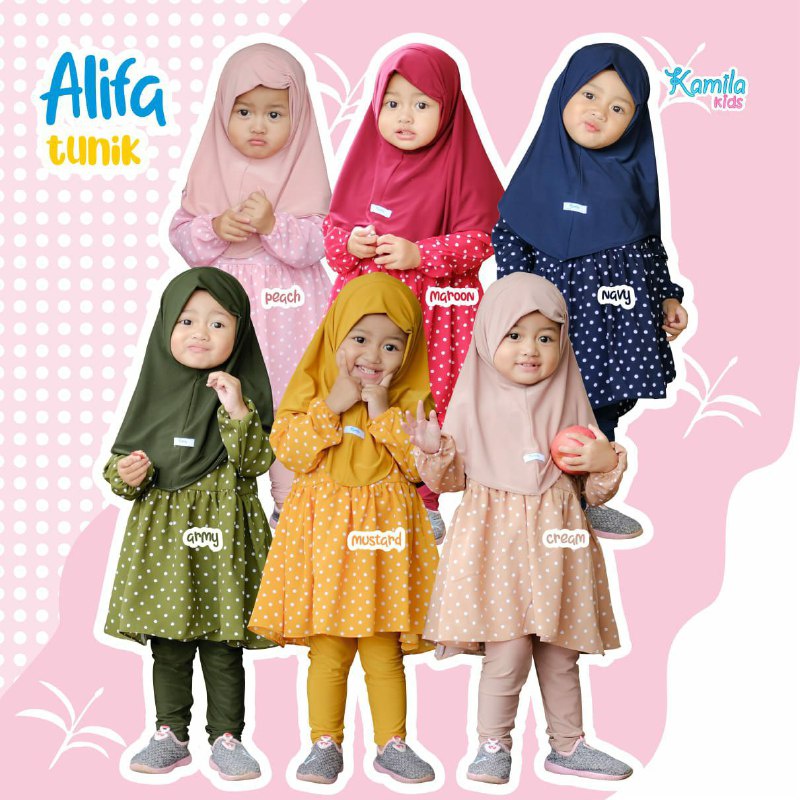ALIFA TUNIK SET KAMILA KIDS ZABANNIA TUNIK ANAK TERBARU BEST SELLER