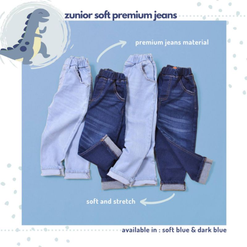 Celana Jeans Anak Zunior Premium 2 Varian Warna 1-9 Tahun