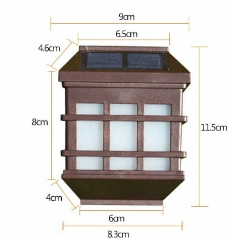 Lampu Solar Dinding 4 LUMBS / Lampu Solar LED Tenaga Surya Bisa Ganti Baterai