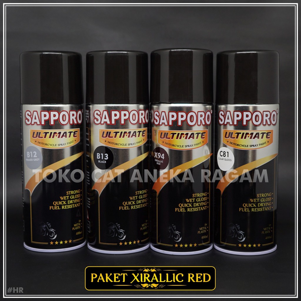 Paket Cat Xirallic Red Sapporo Ultimate / Sapporo Spray Shopee Indonesia