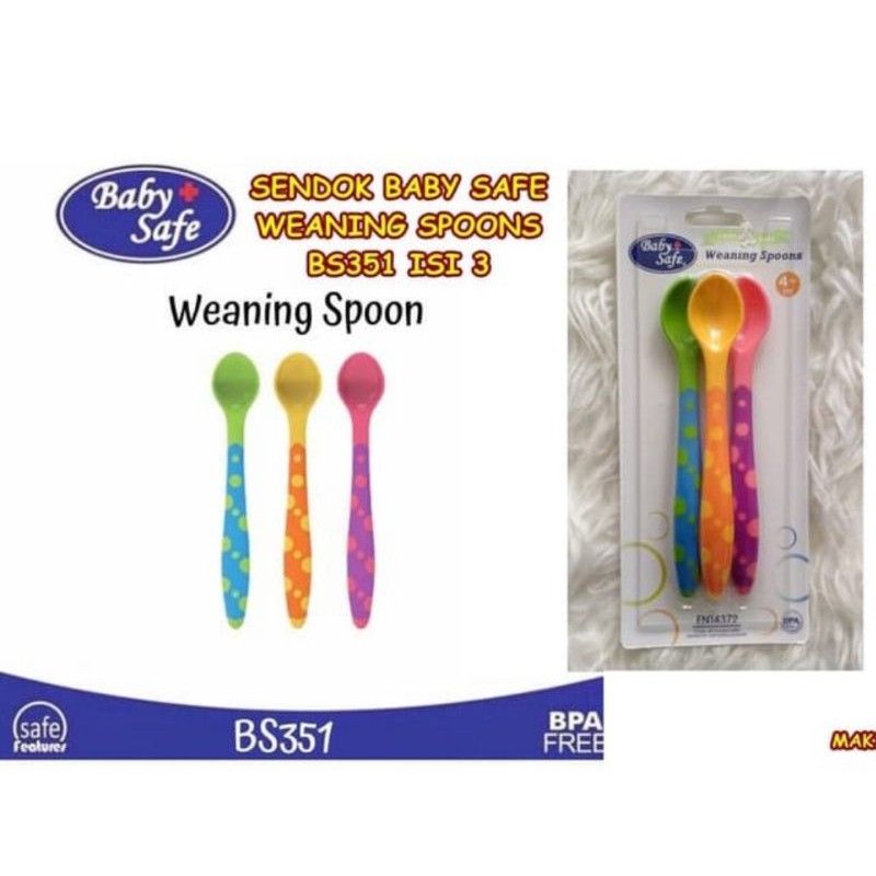 Baby Safe Weaning Spoons 3 pcs sendok makan bayi BS351