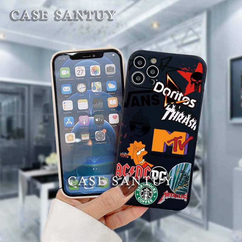 Case Casing Samsung Note 10 10 Pro 20 20 Ultra Case Graffiiti Brand Doritos Square Edge Phone Case Cover Silikon Casing