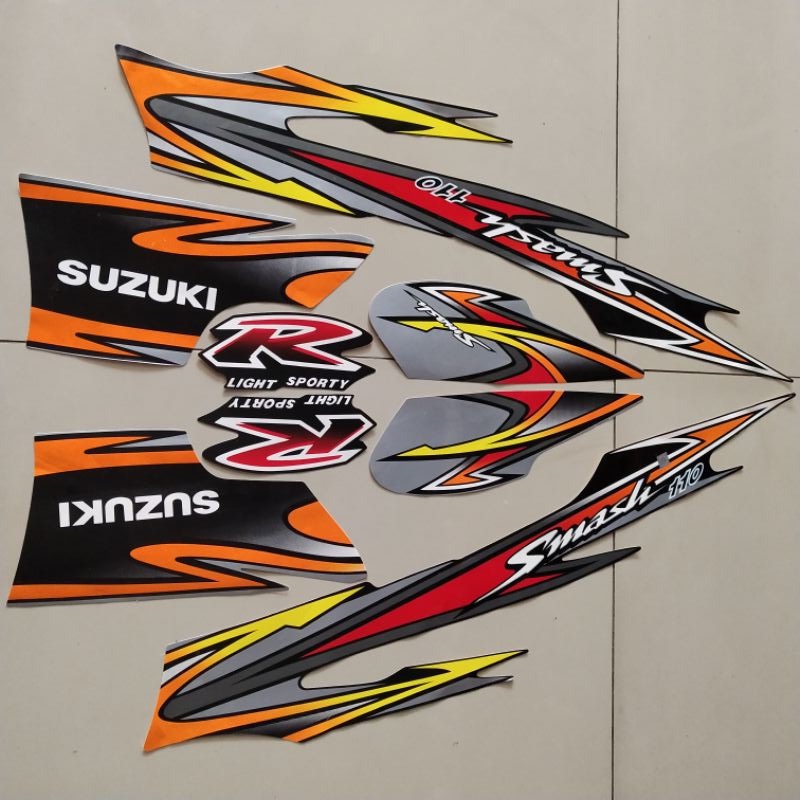 striping suzuki smash 110 r 2004 2005 hitam silver