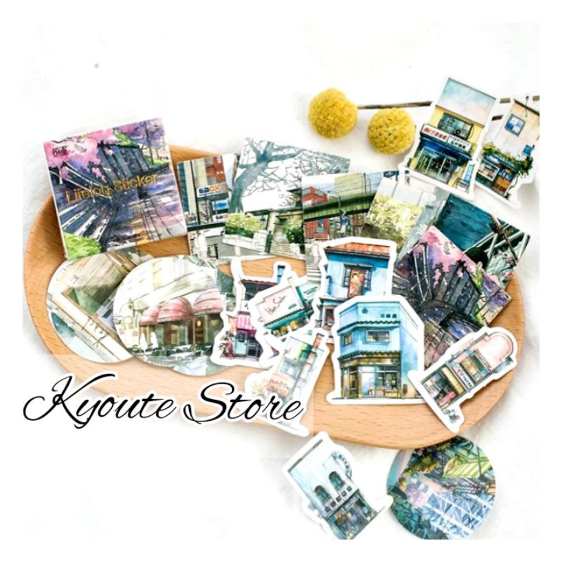 

Sticker Deco Japan Scenery Watercolor Scrapbook DIY Bujo Planner Diary Travel Beautiful
