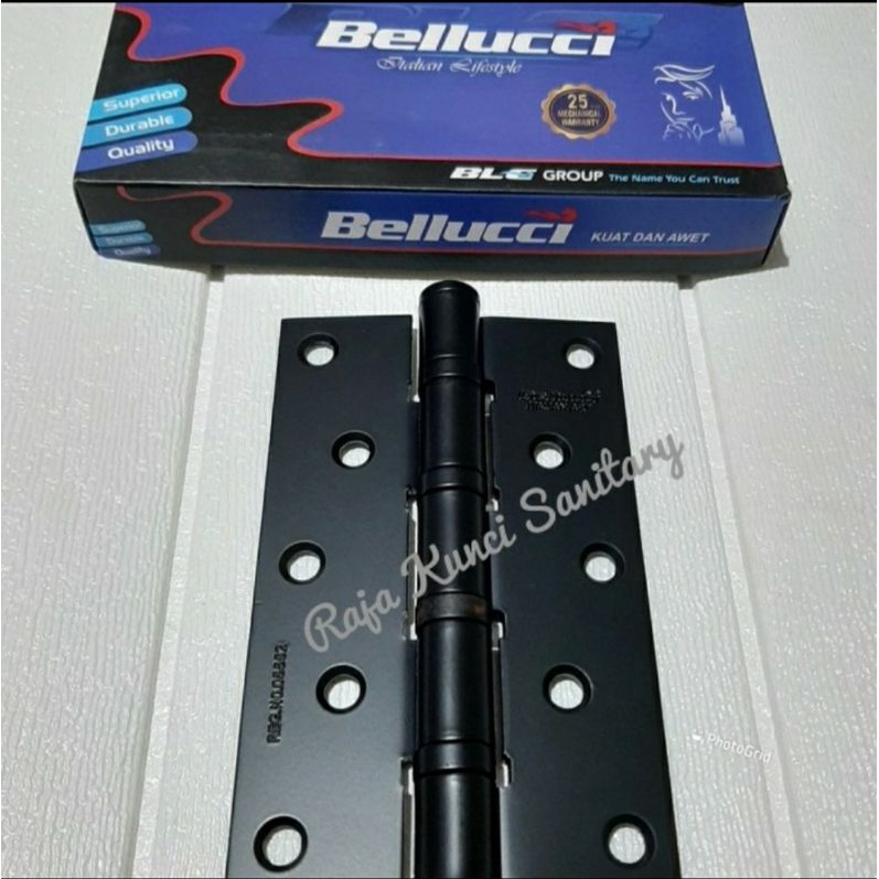 Engsel Bellucci 5&quot;x3&quot;x3MMx4BB/Black/Satin Nikel/Engsel Pintu/Bellucci