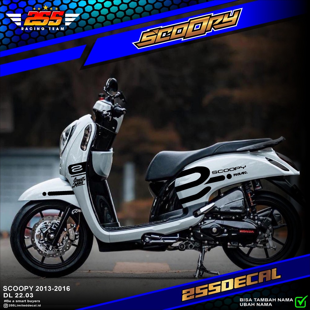 (BISA COD) Decal Scoopy full body Full Blok - Dekal Sticker Scoopy Fi 2013 2014 2015 2016 Desain RAC