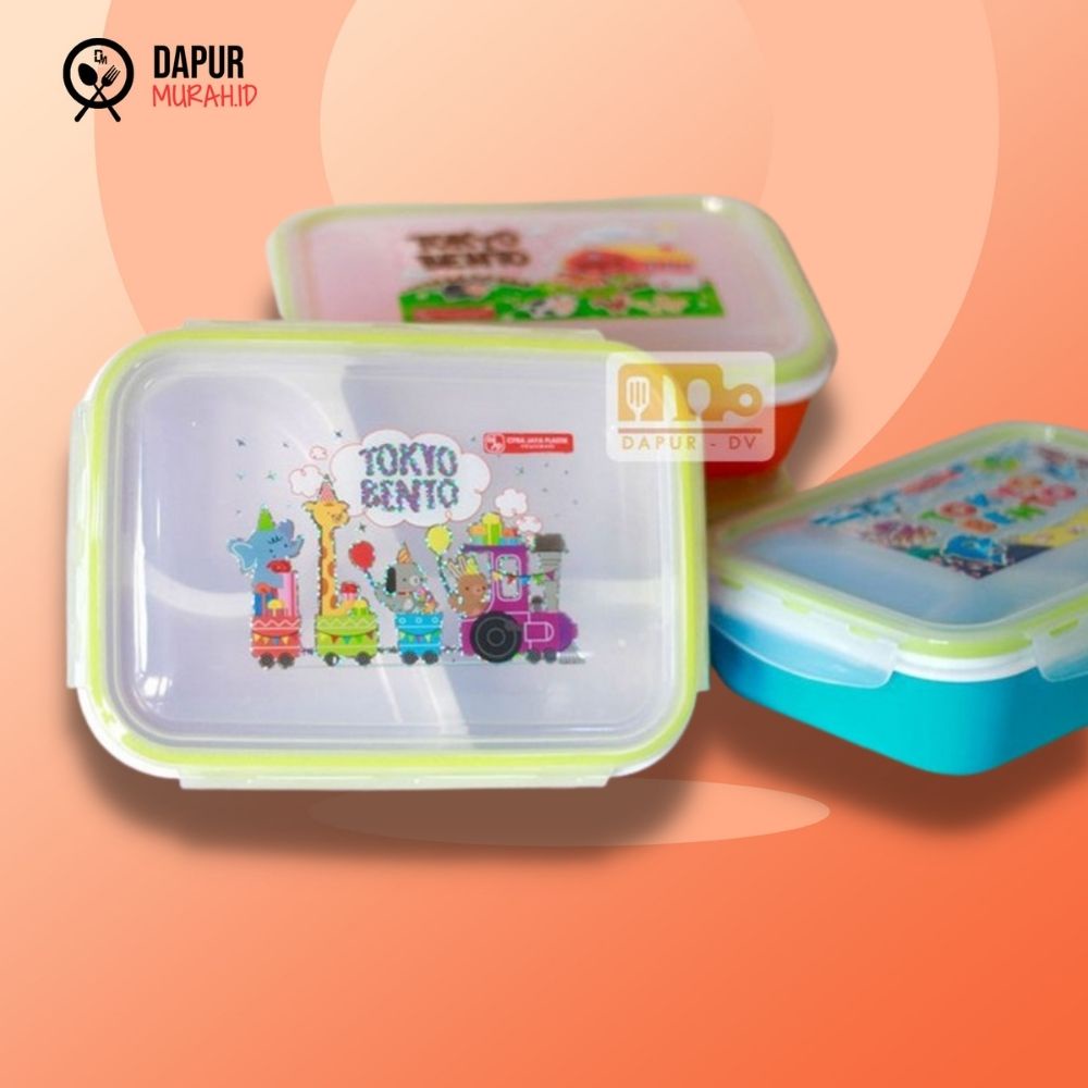 Lunch Box Bento Box Plastik 4 Sekat Premium - Warna