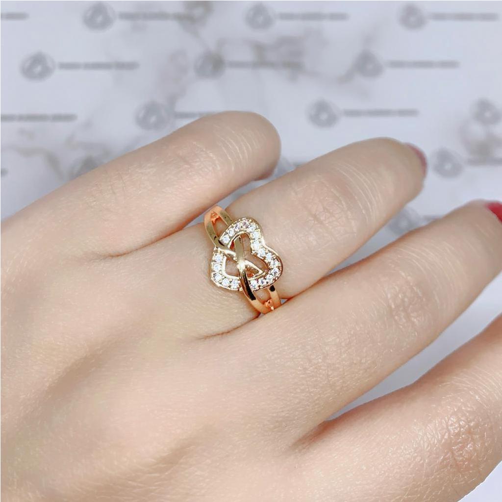 Cincin Xuping Fashion Wanita Motif Permata Ring Love Perhiasan Wanita *07