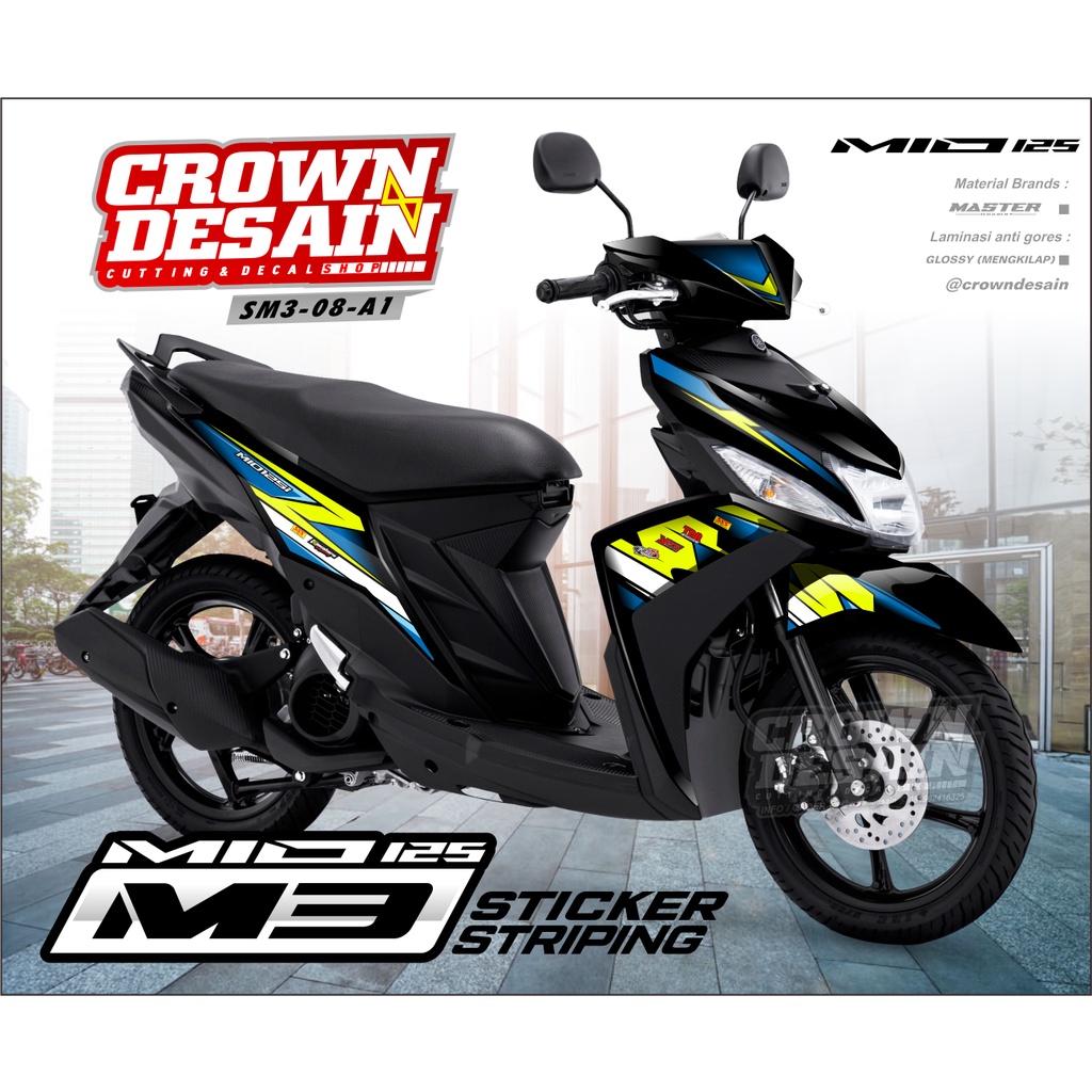 STIKER STRIPING VARIASI MIO M3 125 / STIKER STRIPING MIO M3
