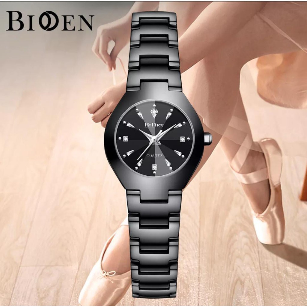 JAM TANGAN WANITA MEWAH ANALOG BIDEN 0104 TALI RANTAI STAINLESS