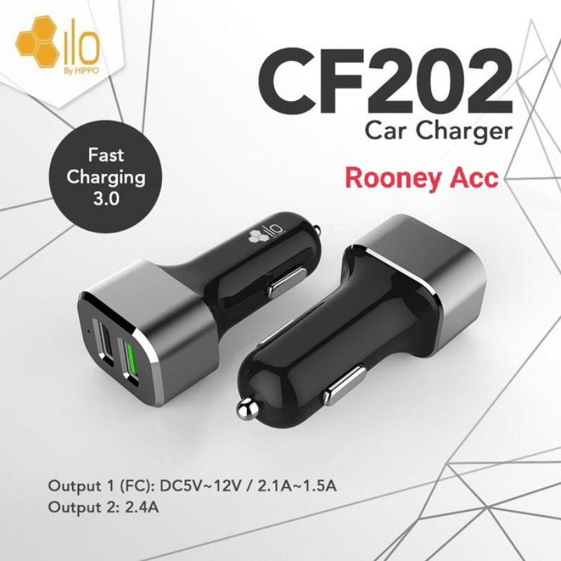 CES MOBIL HIPPO ILO CAR CHARGER MOBIL CF202 QUICK FAST CHARGING 3.0 SIMPLE PACK CAR CHARGER FAST CHA