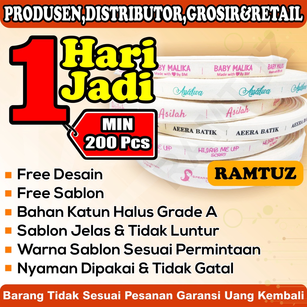 

Label Baju Satu Roll 200pcs