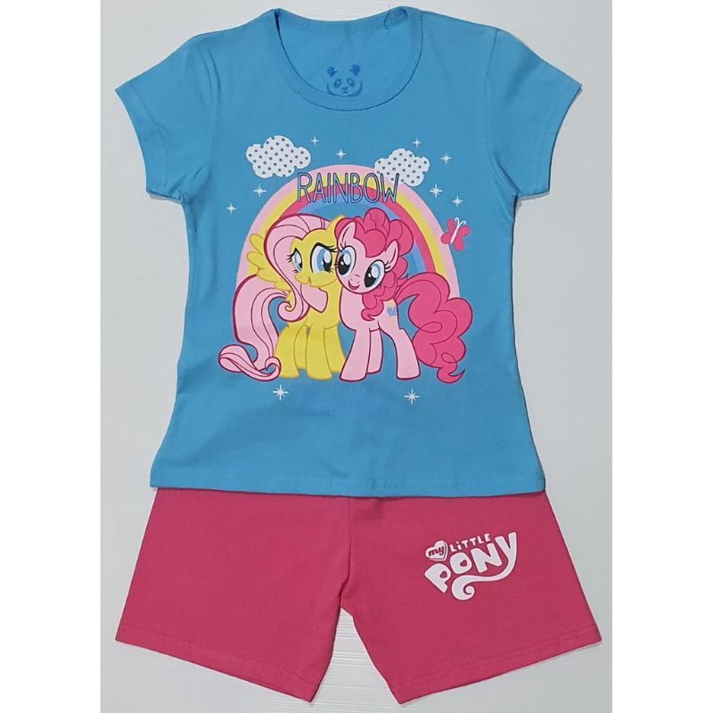 Setelan Anak Cewek Karakter 1-12thn-Pony Pelangi Biru