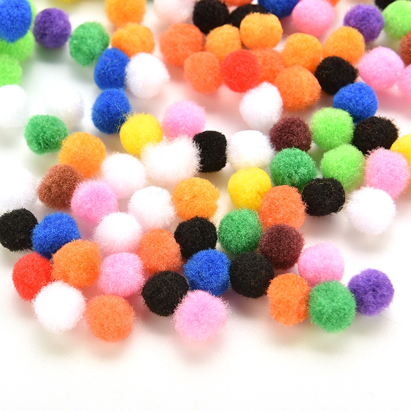 1000pcs Pom Pom Lembut 10mm Warna Campur Untuk Anak