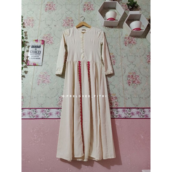 Gamis putih syari preloved dress second pl muslimah second