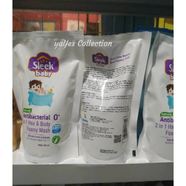 Sleek baby 120 - 250 - 300 ml botol hair &amp; body liquid soap sabun cair bayi mandi bottle 2in1 refill