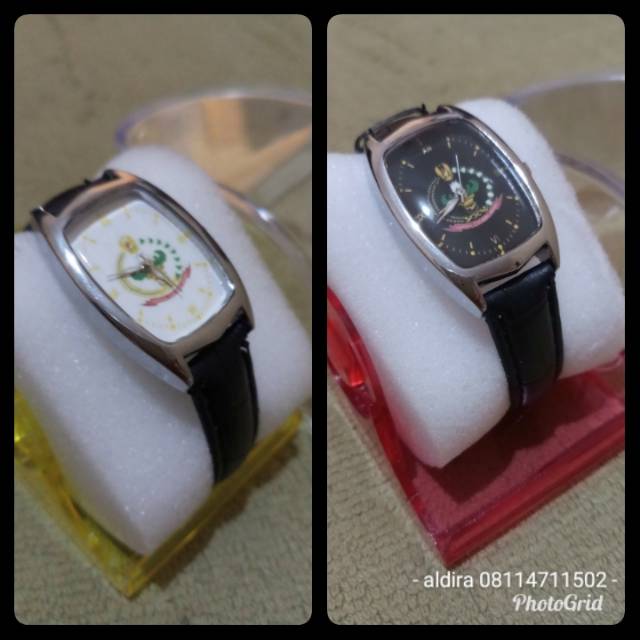 Jam tangan Persit. Jam tangan model terbaru. Tali kulit warna hitam. Sesuai peraturan Persit.