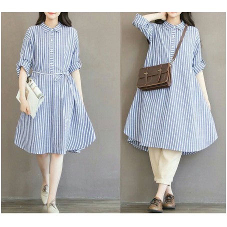 TFS DRESS PENDEK WANITA/DRESS PENDEK MURAH/Jumbo /salur/ pink/ dress