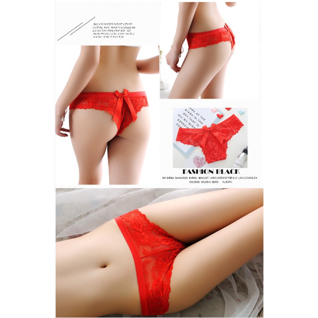 celana dalam thong Wanita CD sexy G-string Lingerie Lace Bahan C065-1