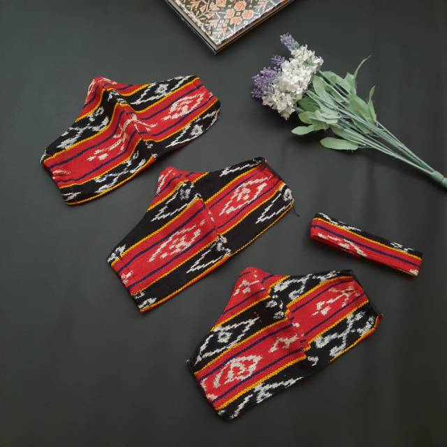 Masker kain earloop Tenun Sabu ntt