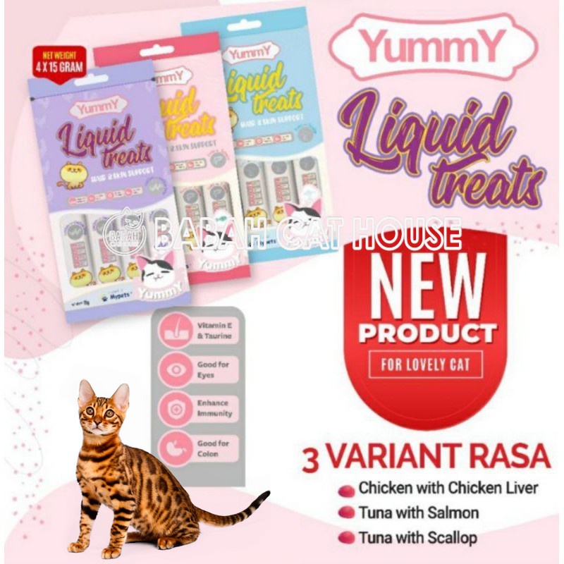 Jual Yummy Creamy Treats Snack Kucing Yumy Cemilan Cat Food Treat Liquid Wet Chicken Chiken Tuna