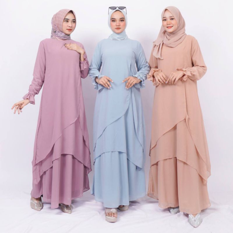 [COD]DRESS MALAY 3 LAYER/DRESS MALAYSIA/DRESS PESTA