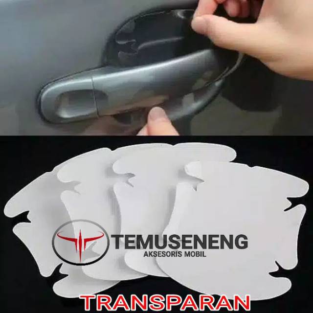 4Pcs Set Stiker Pelindung Pintu Mobil Handle Doorguard Sticker Bening