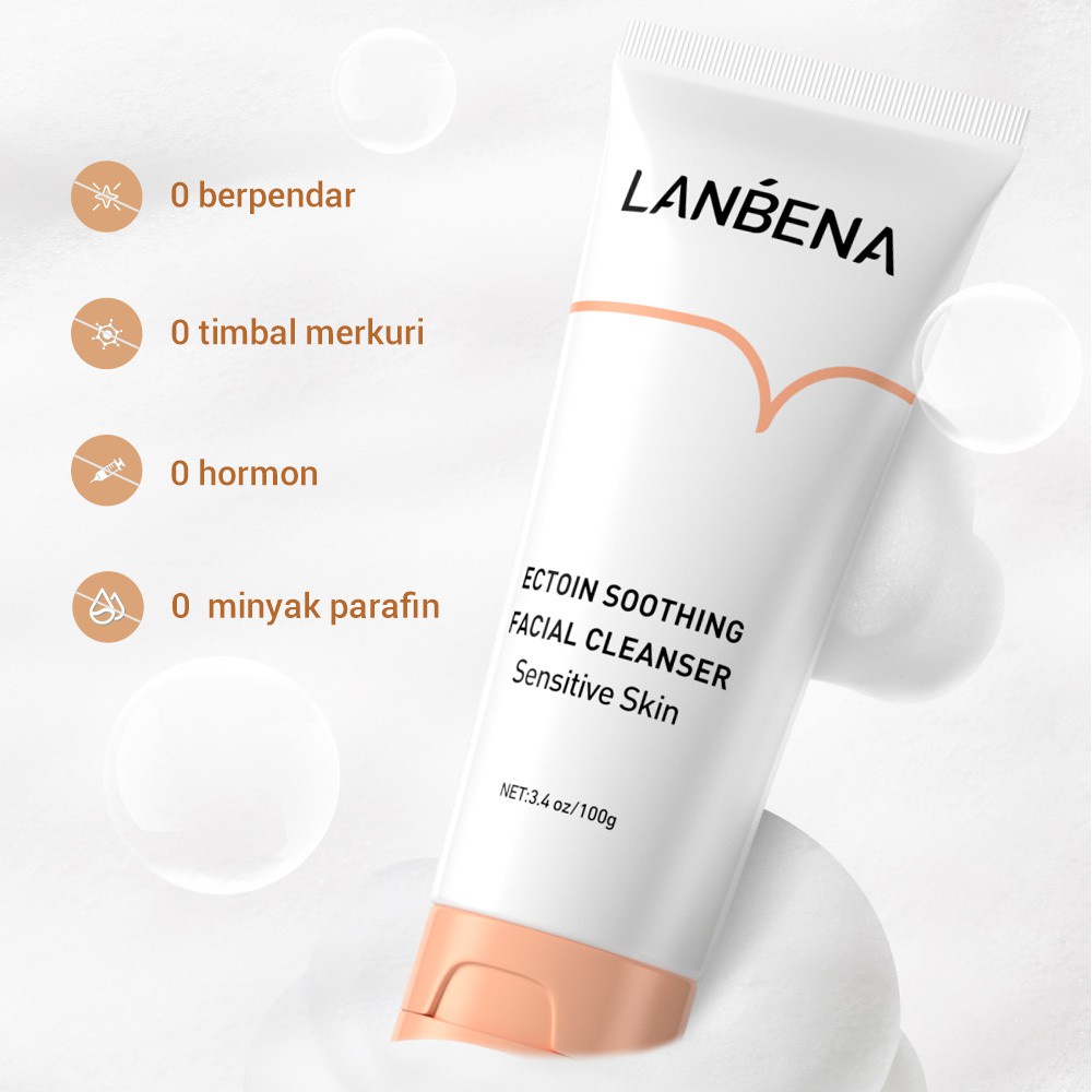 LANBENA Ectoin Kulit Sensitif Anti Allergic 100ml Facial Cleanser