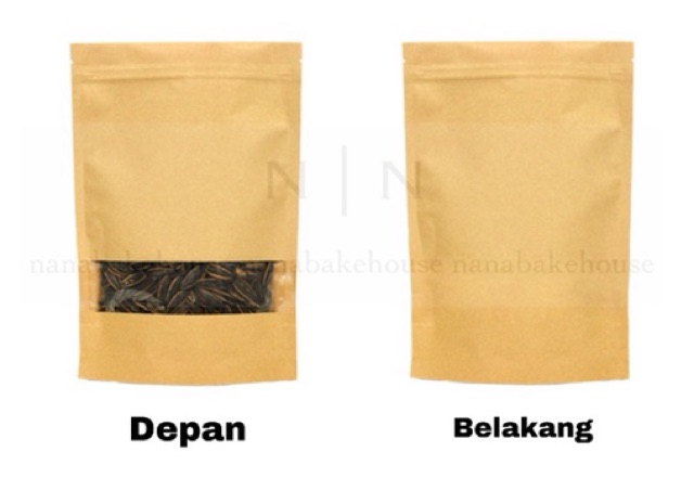 Craft Standing pouch | ziplock bag craft kemasan kopi makanan granola keripik masker bubuk