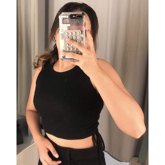 Tanktop Tali Serut Samping Crop Top