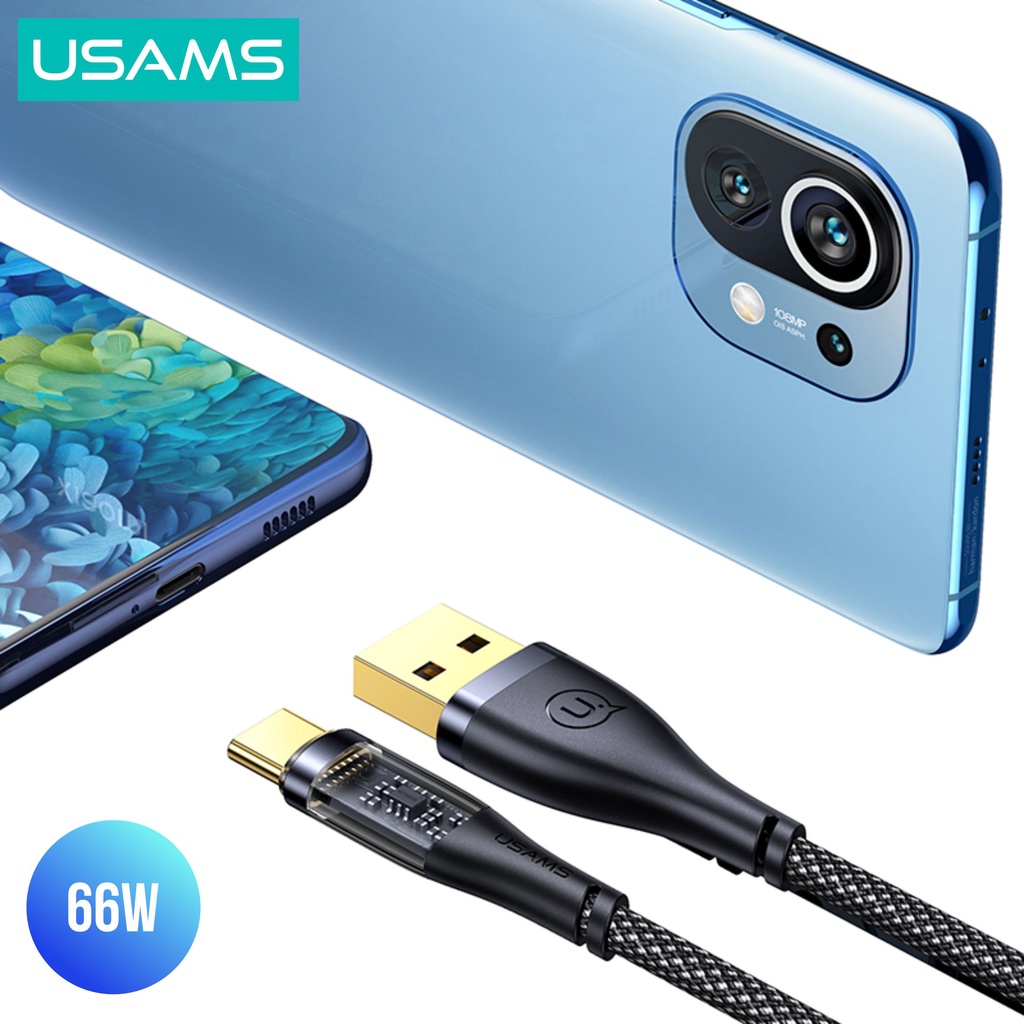 USAMS Icy Series Kabel Data Fast Charging USB to Type C 66W 6A