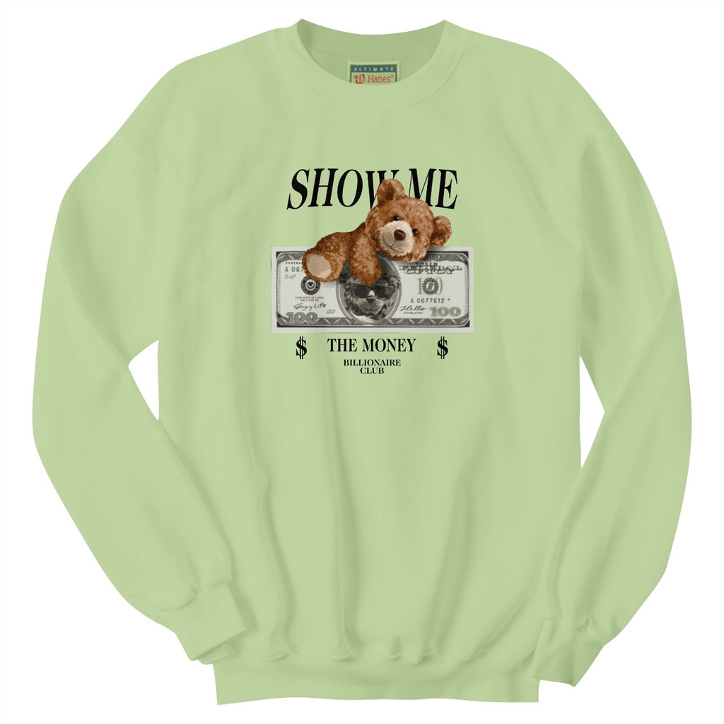 Showme Crewneck Sweater Pria Fleece Size M - XXL