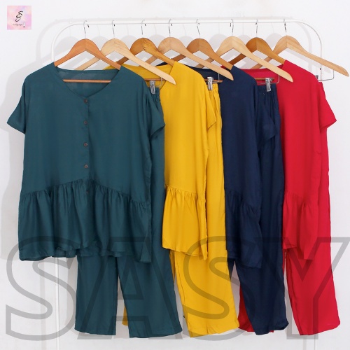 SETELAN RAYON WANITA PREMIUM JUMBO SAMPAI BB 80KG / ONESET DAILY RAYON JUMBO POLOS