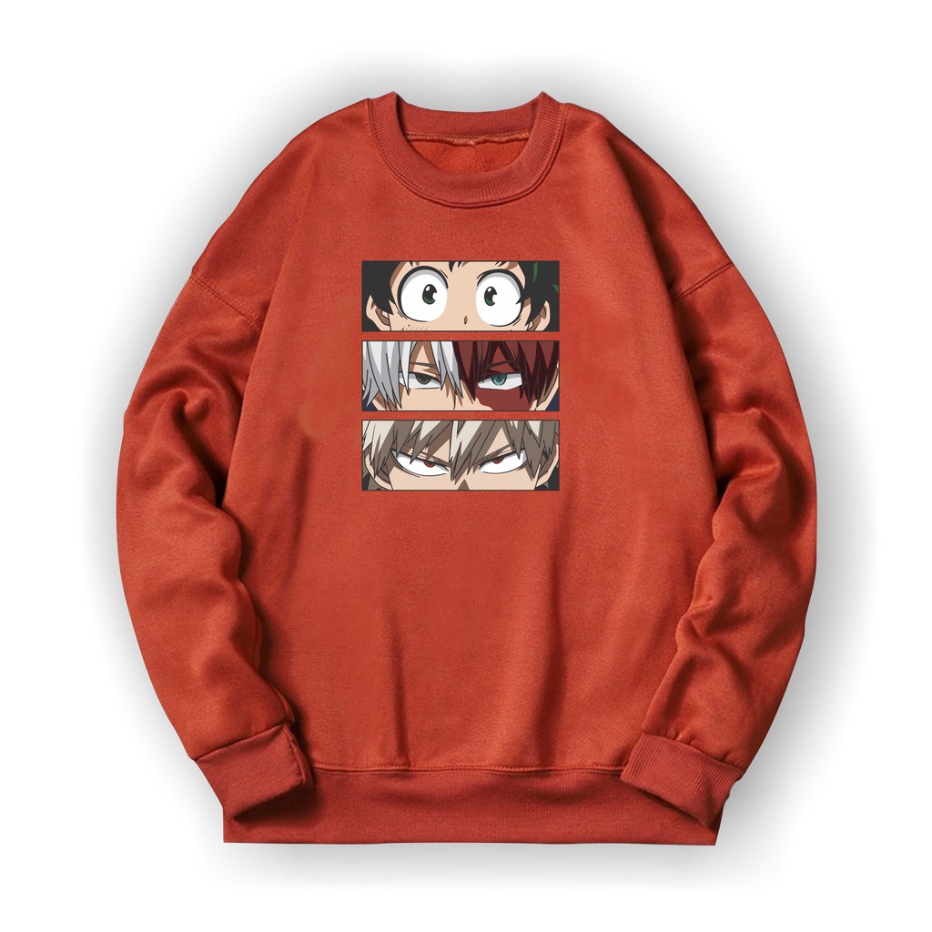 MY HERO ANIME Basic Sweater II MY HERO ANIME  Crewneck Sz M - XL ( Pria &amp; Wanita )