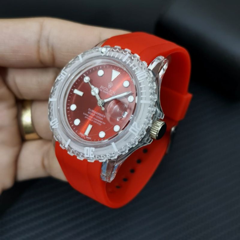 TERLARIS Jam Tangan Wanita Rolex 2853 Super Tali Rubber Free Box & Baterai Cadangan ( BISA COD)