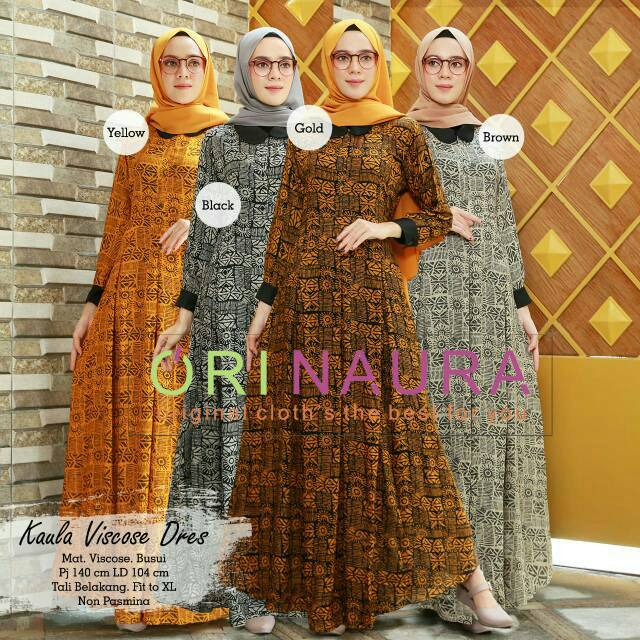 Kaula maxy dress rayon viscose busui ori naura