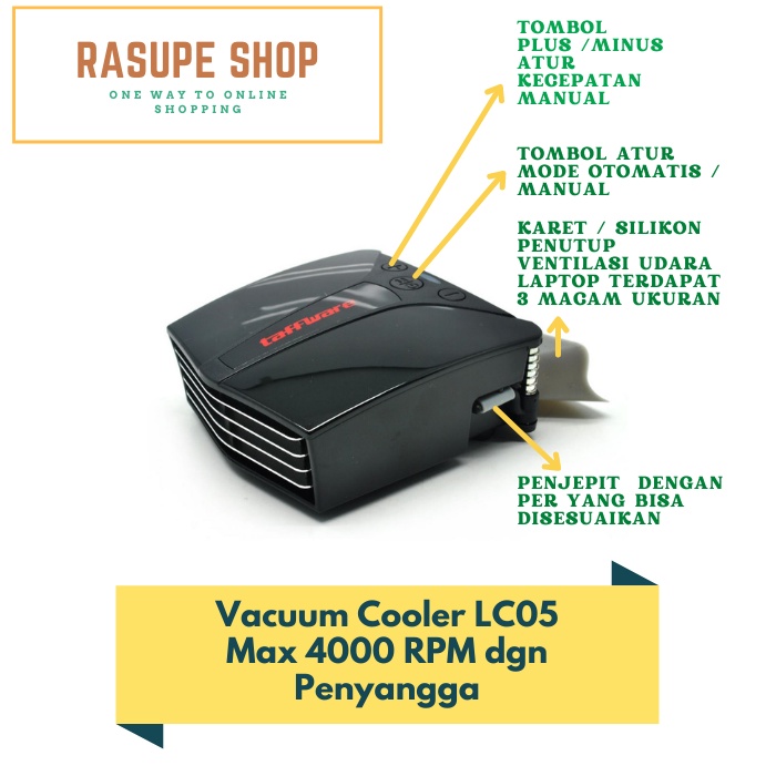 Vacuum Cooler LC05 Pendingin Laptop Universal / Cooler Cooling Laptop Original