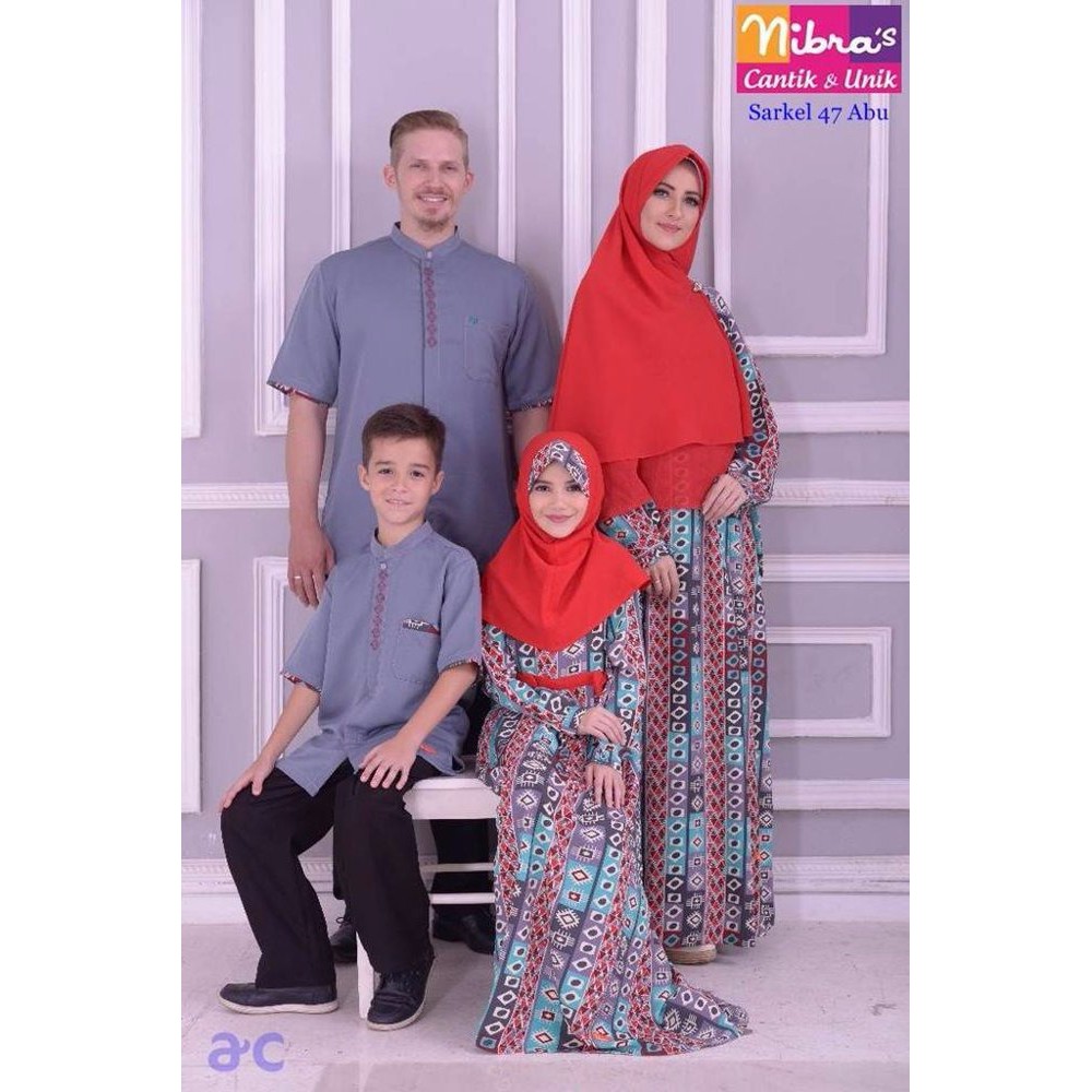 PROMO Baju Seragam Keluarga Nibras Baju Couple Keluarga 47 Abu
