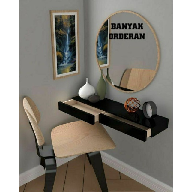 Rak Dinding Kotak Susun Buku Kitab Hias Hiasan Kayu Besi Ruang Tengah Tamu Minimalis Portable Lc